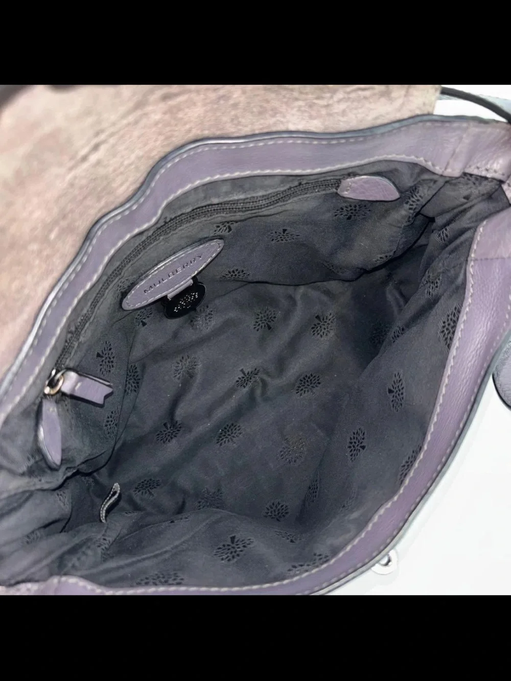 Mulberry Dark Gray Leather Shoulder Satchel
